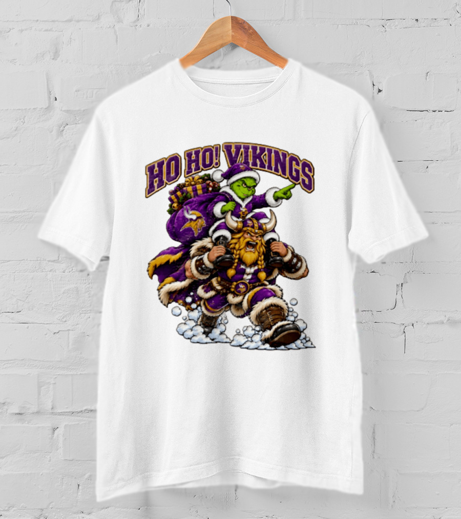 Ho Ho Vikings Grinch Christmas Minnesota Football T-Shirt