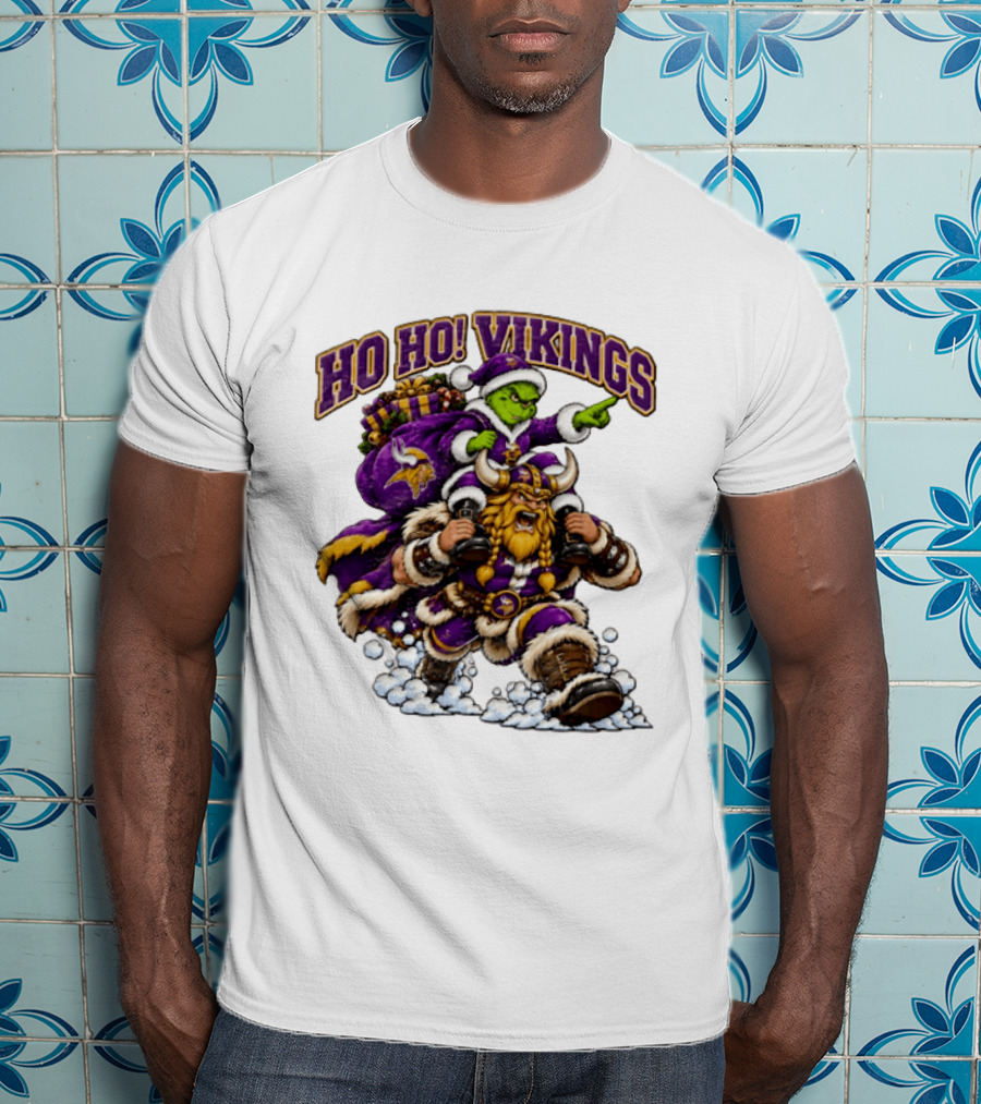 Ho Ho Vikings Grinch Christmas Minnesota Football T-Shirt
