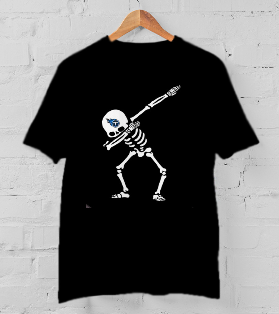 Tennessee Titans Dabbing Skeleton Football Fan T-Shirt