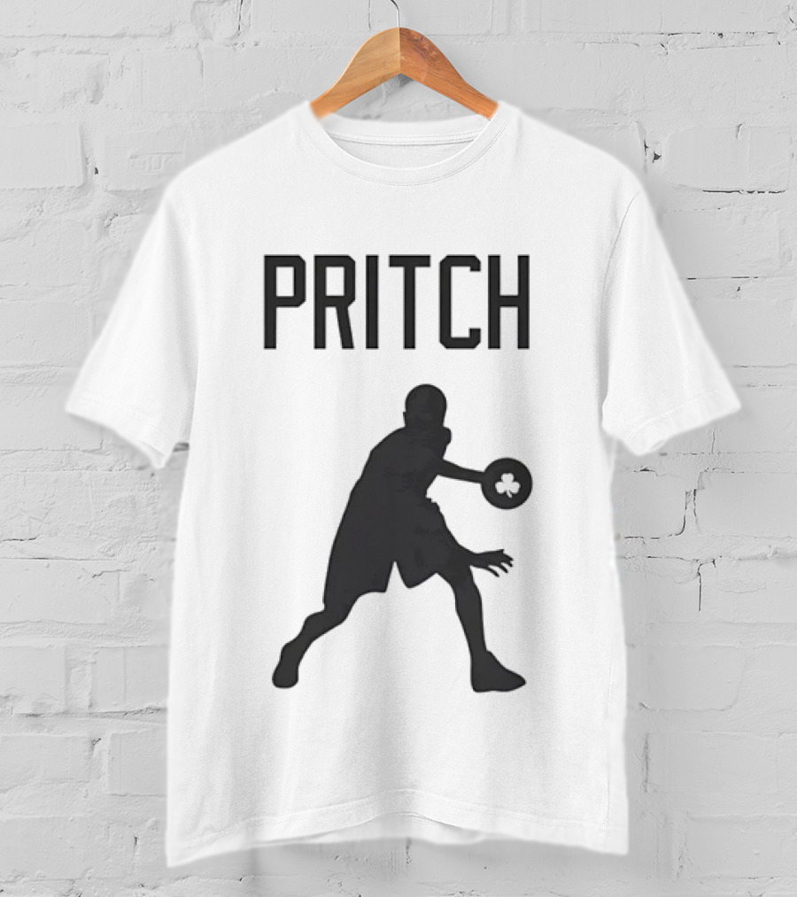 Pritch Boston Celtics Basketball Player Action Pose T-Shirt