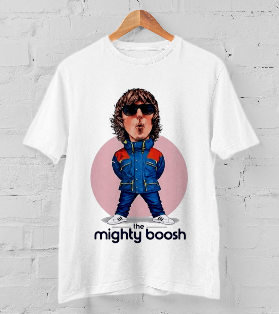 The Mighty Boosh Noel Fielding Caricature In Sunglasses And Blue Jacket T-Shirt