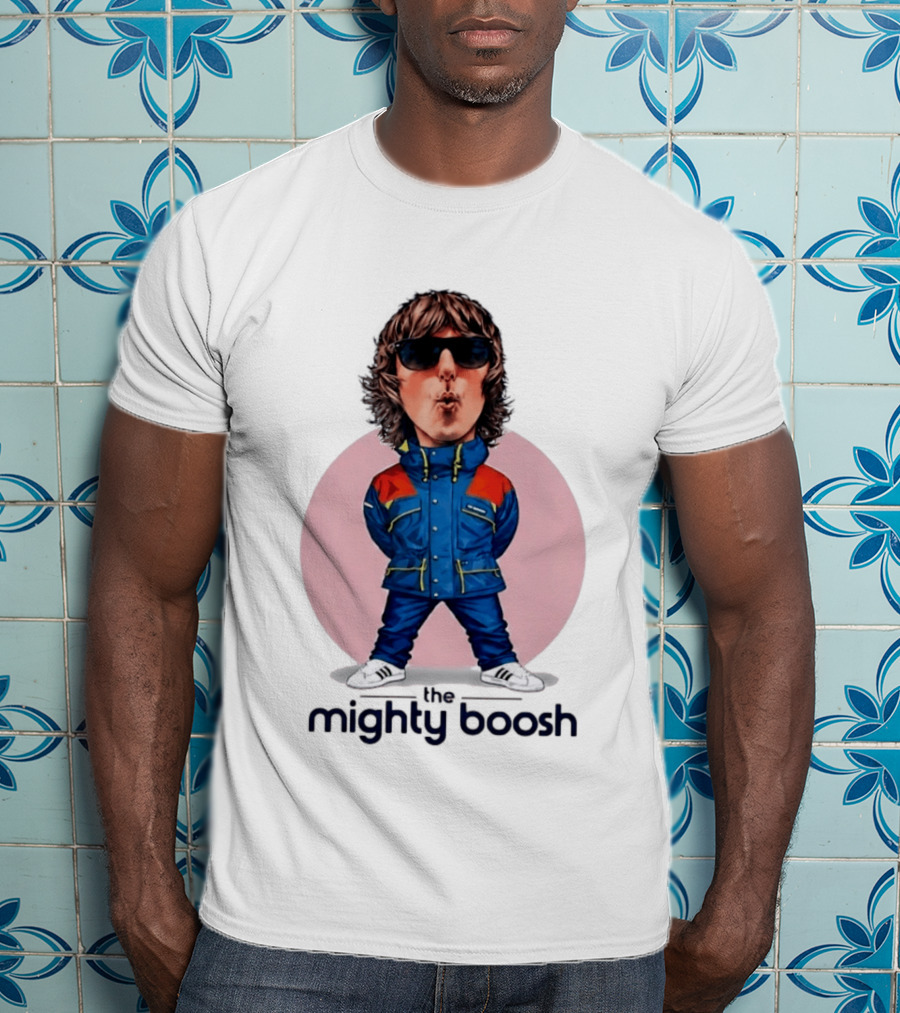 The Mighty Boosh Noel Fielding Caricature In Sunglasses And Blue Jacket T-Shirt