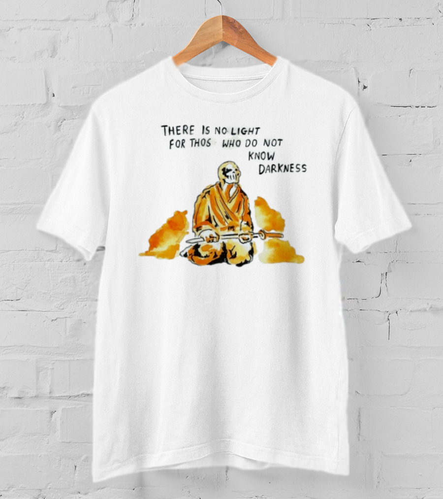 There Is No Light Samurai Skeleton With Sword And Flames T-Shirt