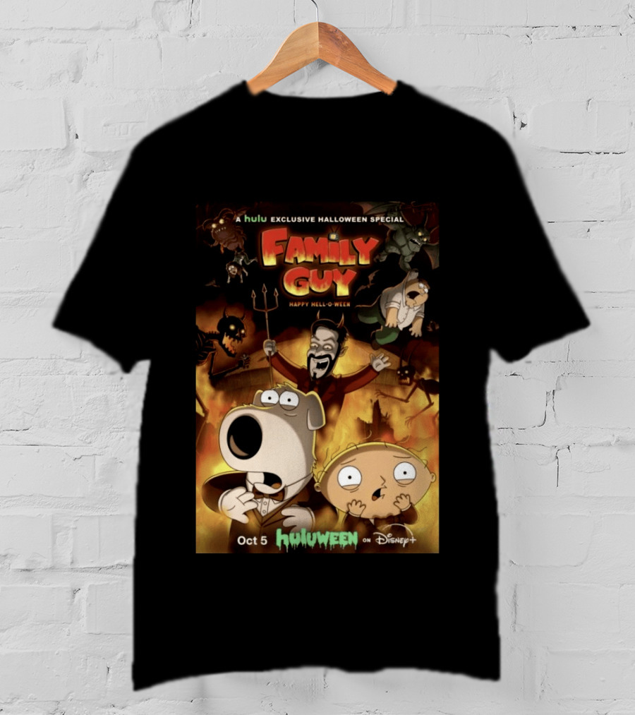 Hulu Exclusive Halloween Special Family Guy Happy Hell O Ween Oct 5 Huloween On Disney Plus T-Shirt