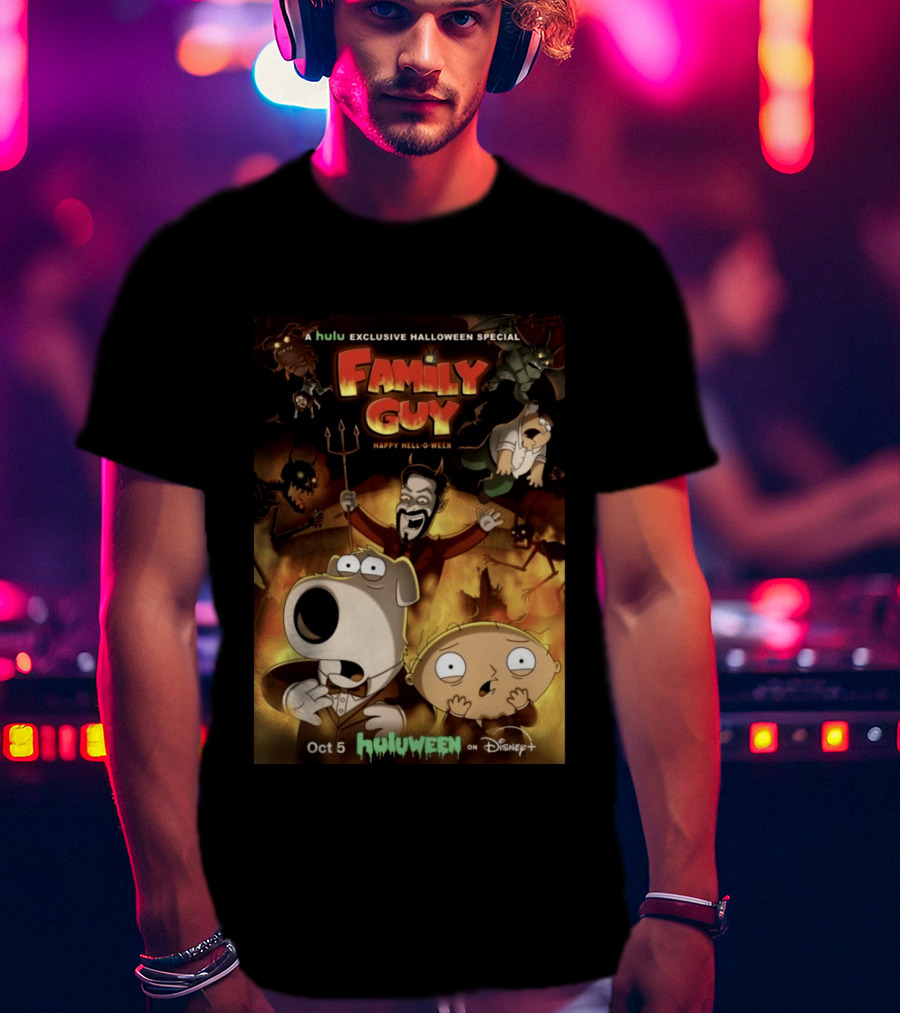 Hulu Exclusive Halloween Special Family Guy Happy Hell O Ween Oct 5 Huloween On Disney Plus T-Shirt