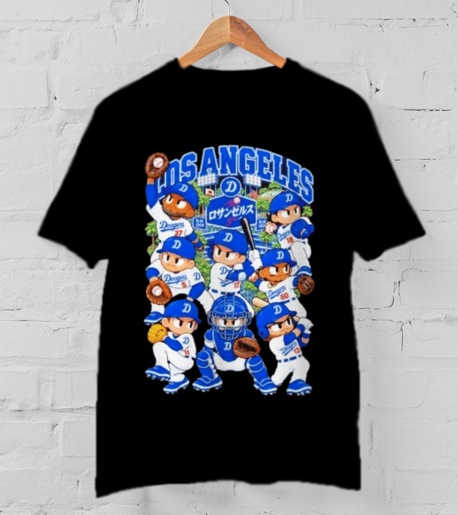 Los Angeles Dodgers 2026 Postseason Animated Characters Baseball Team Cartoon T-Shirt