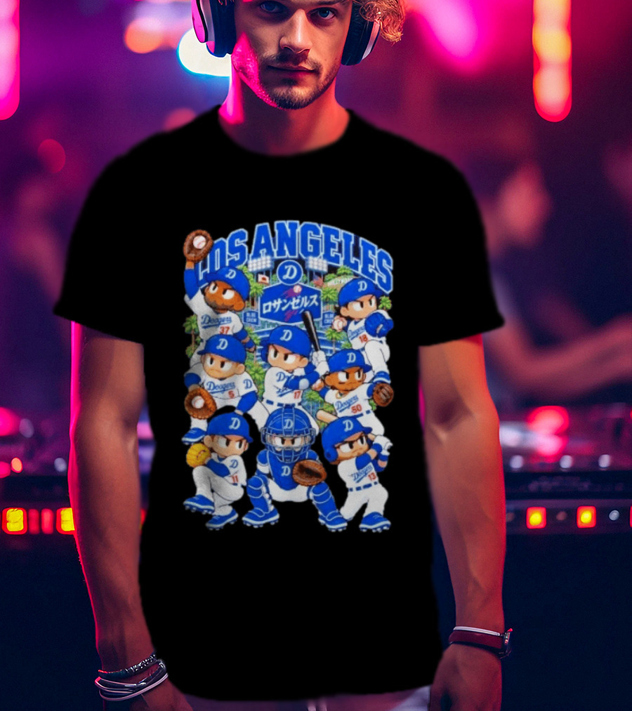Los Angeles Dodgers 2026 Postseason Animated Characters Baseball Team Cartoon T-Shirt