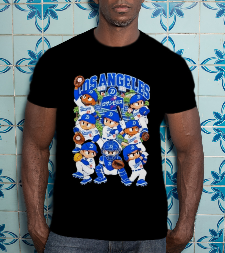 Los Angeles Dodgers 2026 Postseason Animated Characters Baseball Team Cartoon T-Shirt