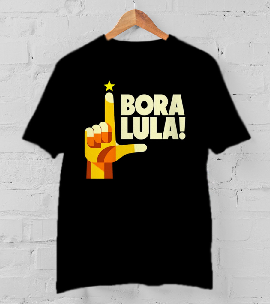Bora Lula Political Campaign Brazil President Star Hand Gesture T-Shirt