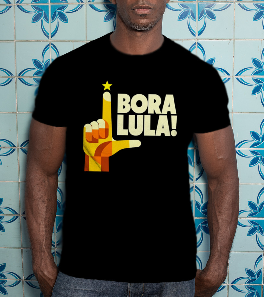 Bora Lula Political Campaign Brazil President Star Hand Gesture T-Shirt