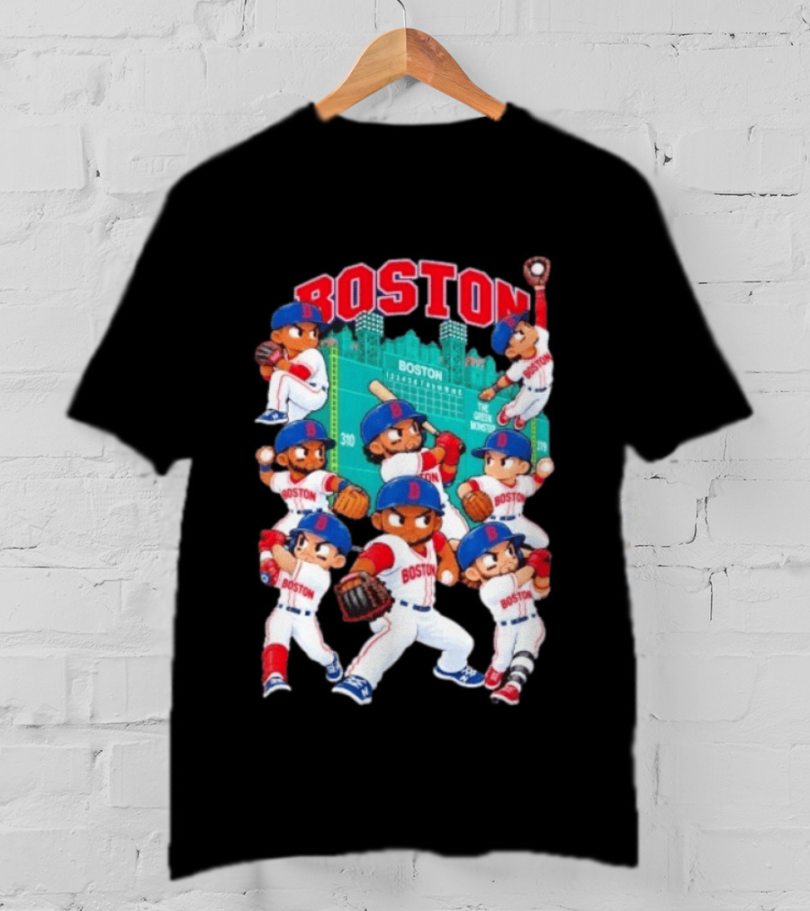 Boston Red Sox Fenway Park Animated Characters 2026 Postseason T-Shirt