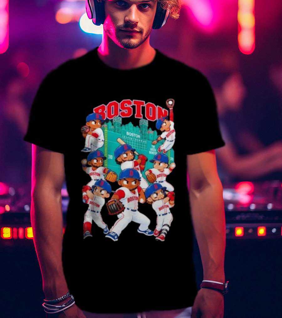 Boston Red Sox Fenway Park Animated Characters 2026 Postseason T-Shirt