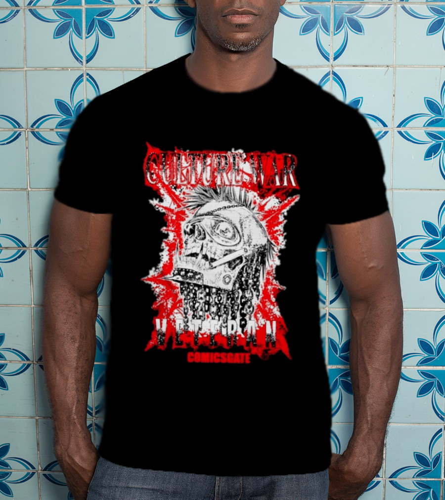 Culture War Veteran Punk Skull Comicsgate T-Shirt