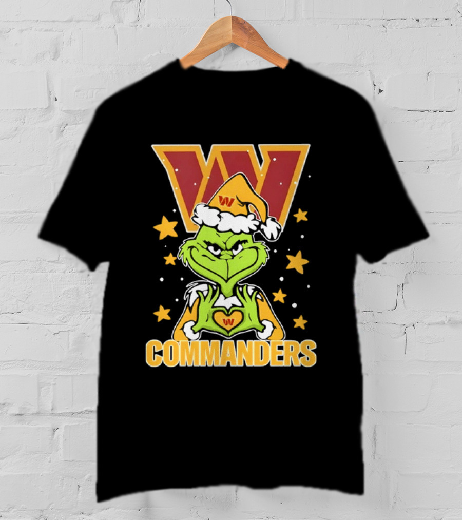 The Grinch Christmas W Commanders Football Team T-Shirt