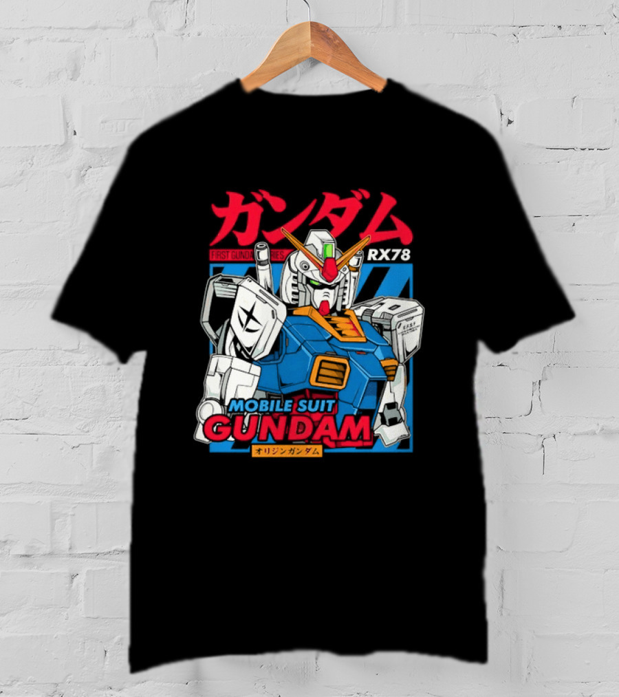 Mobile Suit Gundam RX 78 Iconic First Series Japanese Kanji T-Shirt