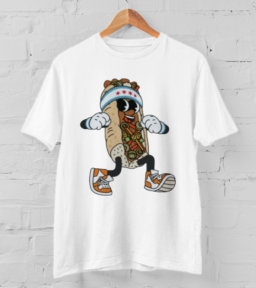 Chicago Juicy Jus Hot Dog Character Sneakers Headband Stars T-Shirt