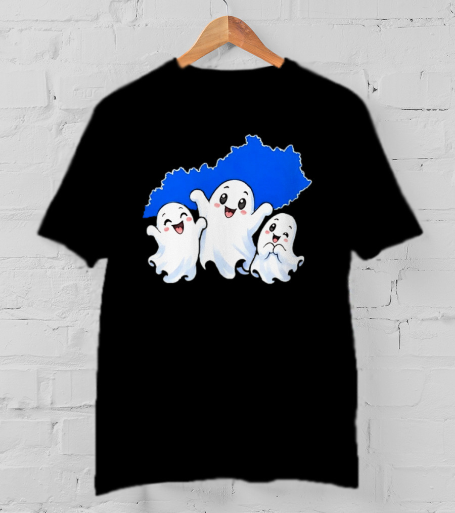 Ghosts And Kentucky State Map Halloween Fun T-Shirt