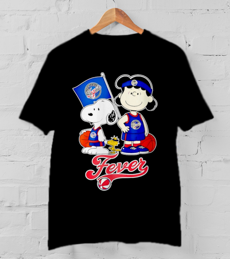 Peanuts Snoopy And Lucy Indiana Fever Basketball Team Fan Characters T-Shirt