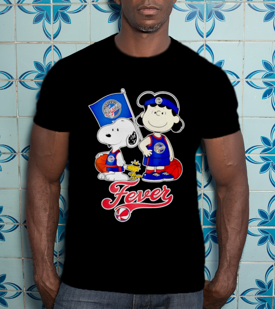 Peanuts Snoopy And Lucy Indiana Fever Basketball Team Fan Characters T-Shirt