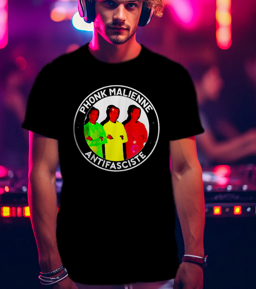 Phonk Malienne Antifasciste Music Mali Circle T-Shirt