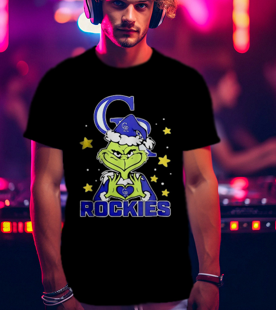 Grinch Colorado Rockies Christmas 2026 I Hate Everybody Except Rockies T-Shirt