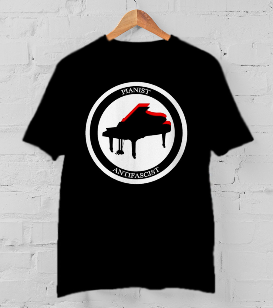 Pianist Antifascist Grand Piano Music T-Shirt