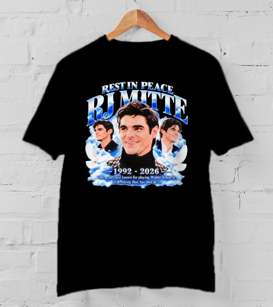Rest In Peace RJ Mitte 1992 2026 Walter White Jr. Breaking Bad Actor T-Shirt