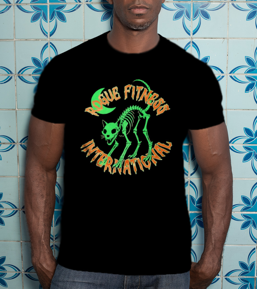 Rogue Fitness International Glowing Skeleton Cat T-Shirt