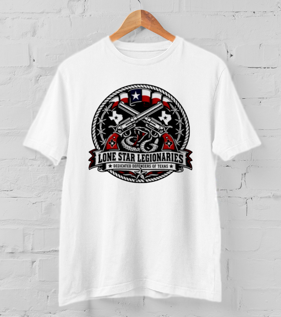 Lone Star Legionaries Texas Pride Snake Pistols Flag T-Shirt