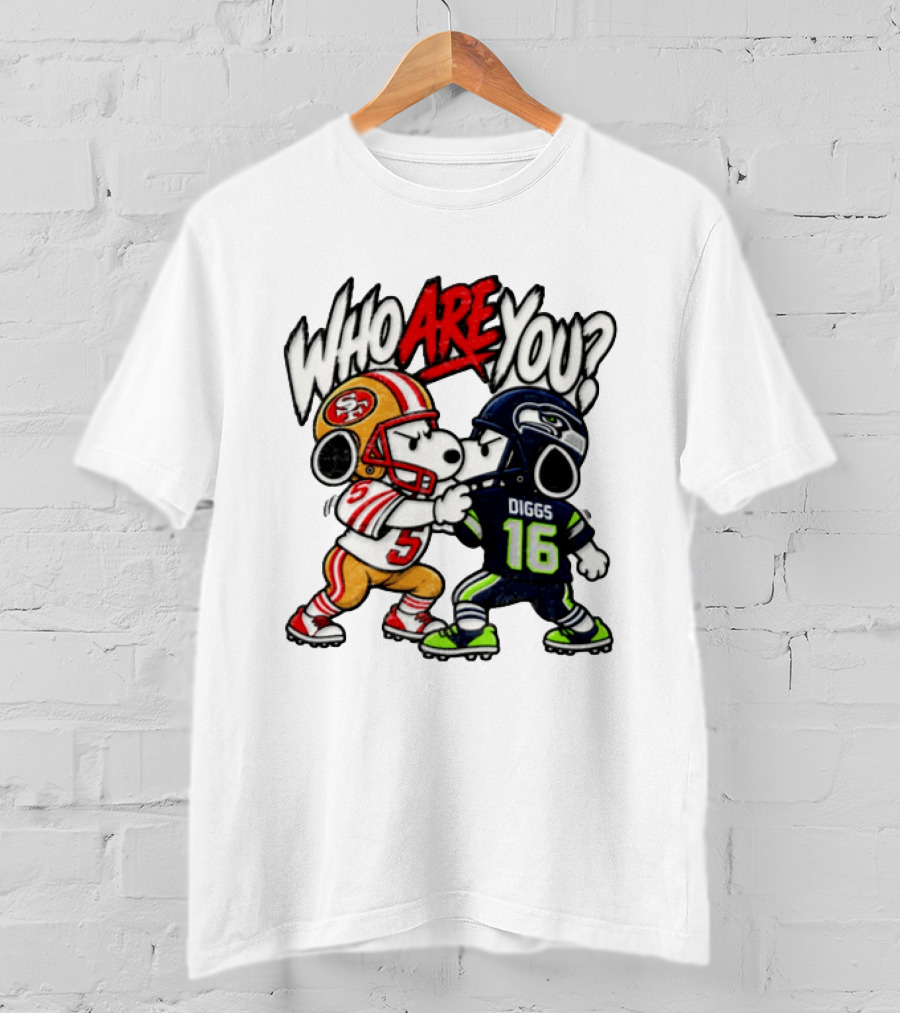 Who Are You Snoopy Version 49ers Vs Seahawks Diggs 16 T-Shirt