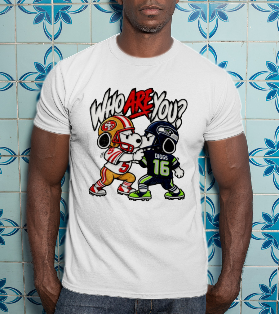 Who Are You Snoopy Version 49ers Vs Seahawks Diggs 16 T-Shirt