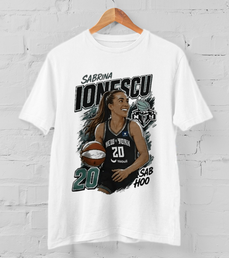 New York Liberty Sabrina Ionescu 2026 20 Sab Hoop T-Shirt