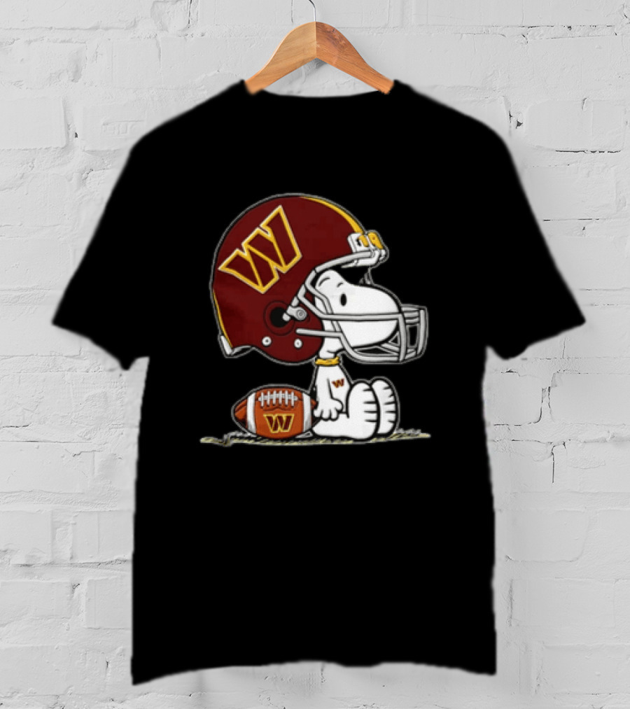 Snoopy Washington Commanders Football Helmet Cartoon Dog T-Shirt