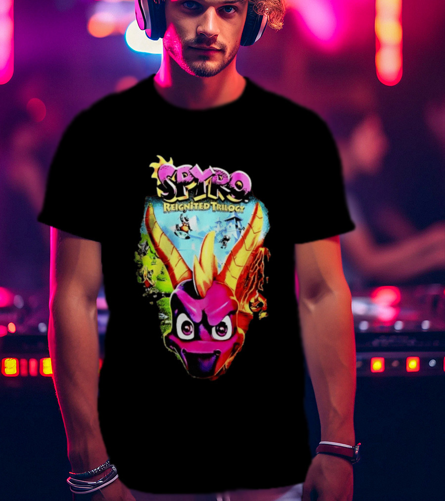 Spyro Reignited Trilogy PlayStation Game Dragon Character Image T-Shirt