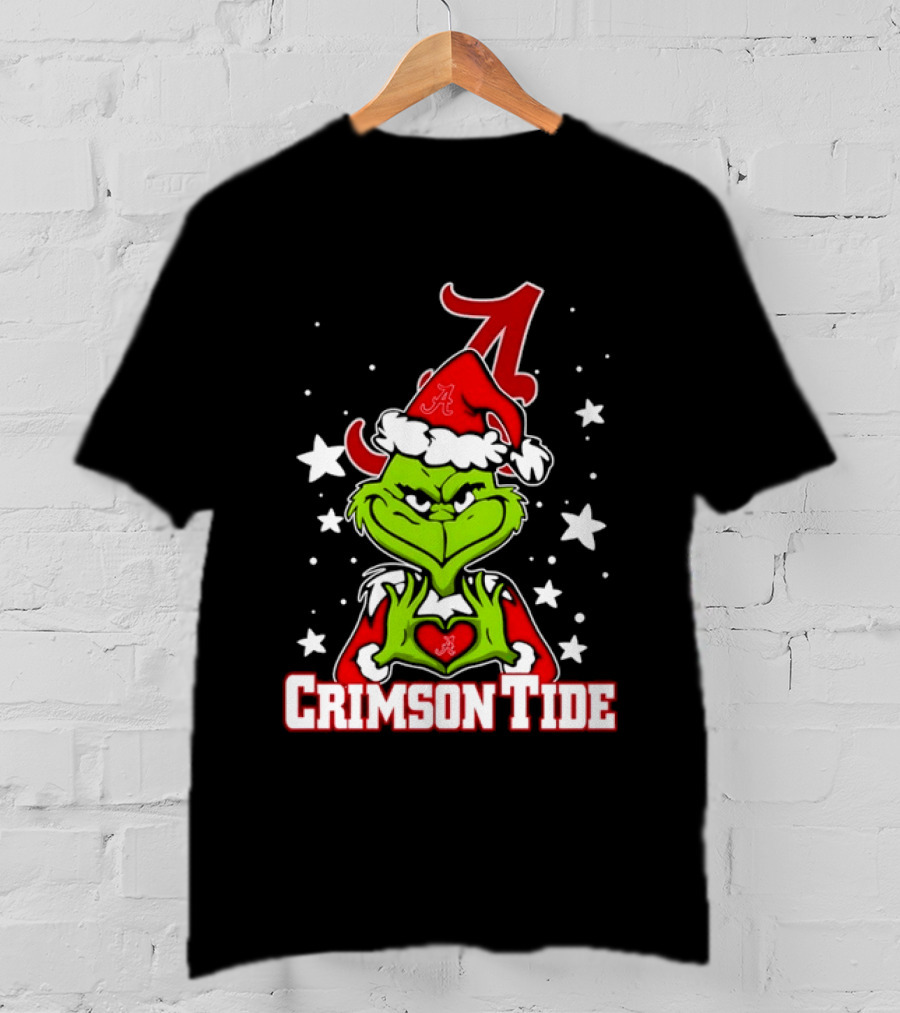 Alabama Crimson Tide Grinch Christmas Holiday T-Shirt