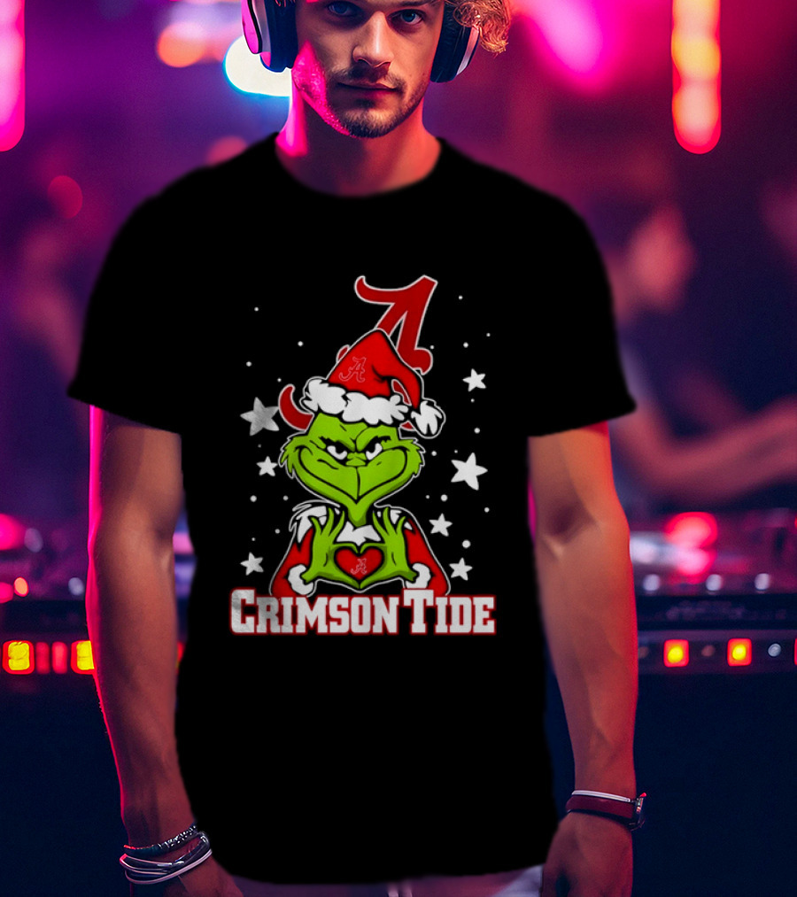 Alabama Crimson Tide Grinch Christmas Holiday T-Shirt