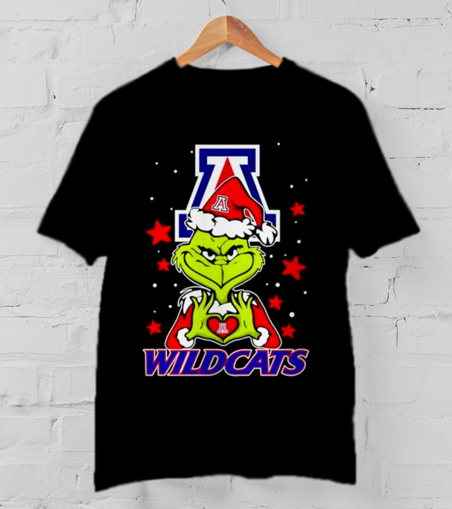 Arizona Wildcats Christmas Grinch NCAA Fan Gear T-Shirt
