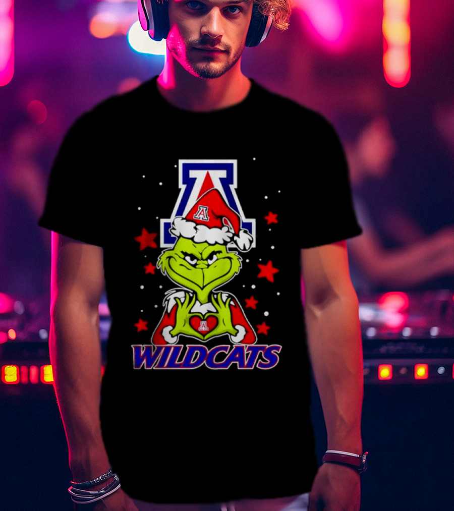 Arizona Wildcats Christmas Grinch NCAA Fan Gear T-Shirt