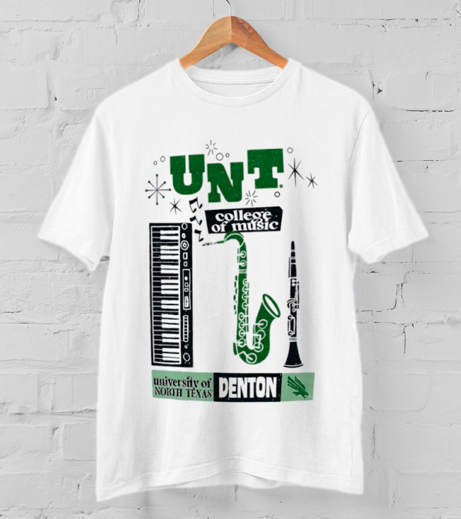 UNT College Of Music University Of North Texas Denton Music Instruments T-Shirt