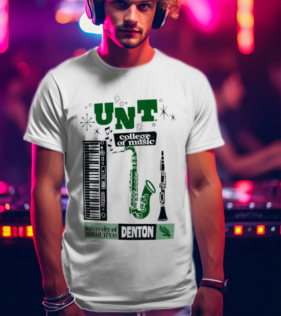 UNT College Of Music University Of North Texas Denton Music Instruments T-Shirt
