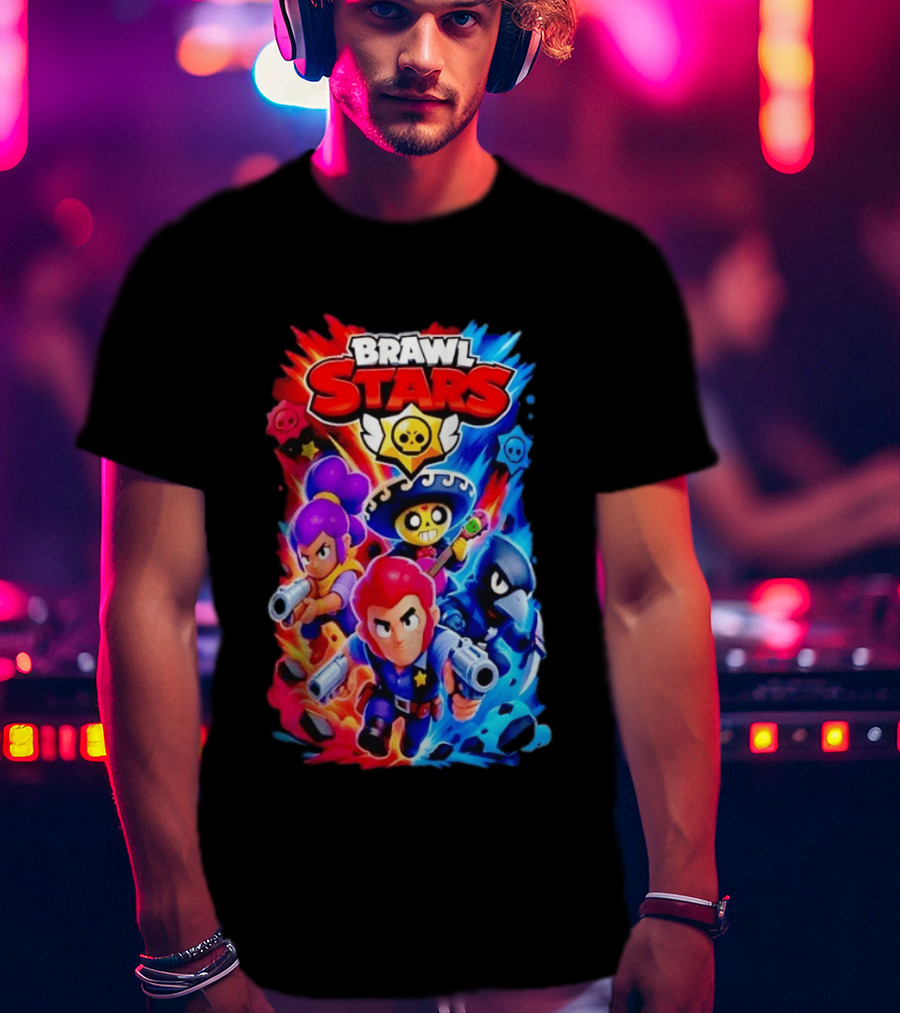 Brawl Stars Characters Action Group Gaming Showdown T-Shirt