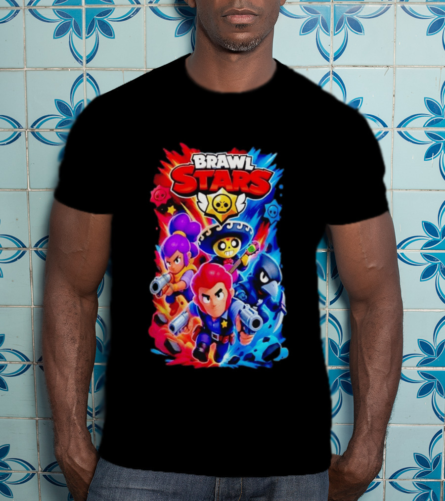 Brawl Stars Characters Action Group Gaming Showdown T-Shirt