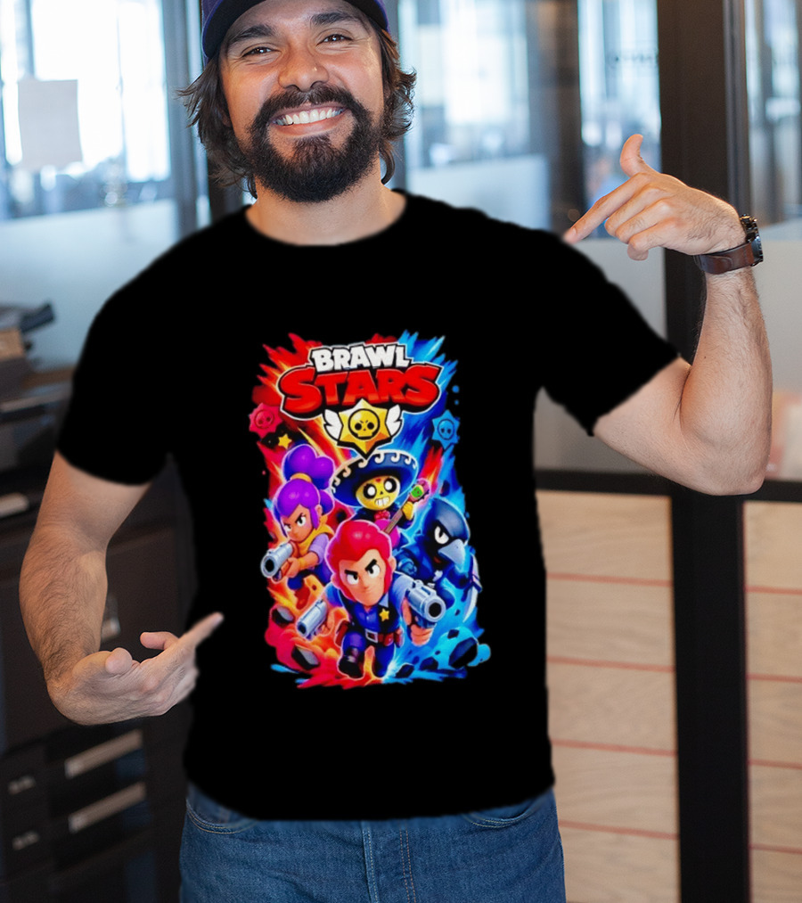 Brawl Stars Characters Action Group Gaming Showdown T-Shirt