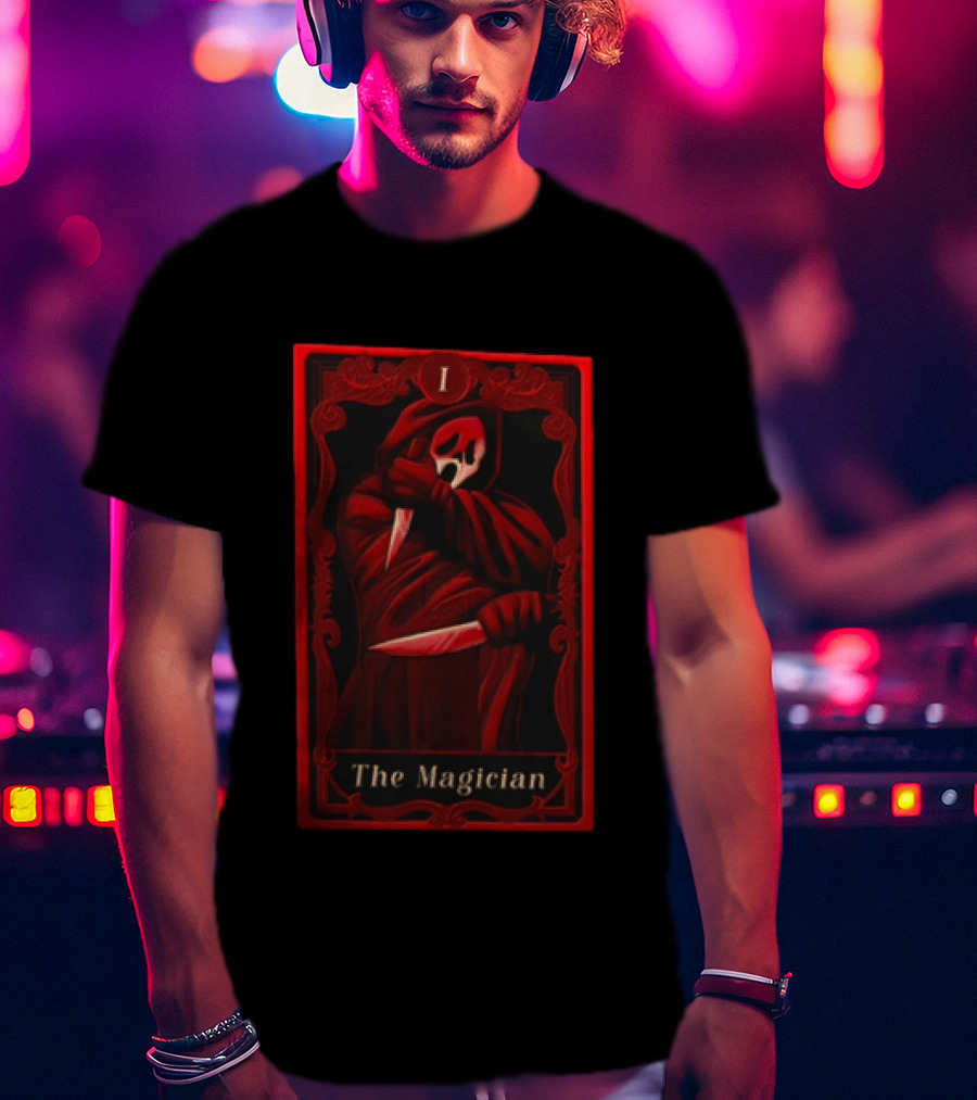 Ghostface Tarot Card The Magician Horror Scream T-Shirt