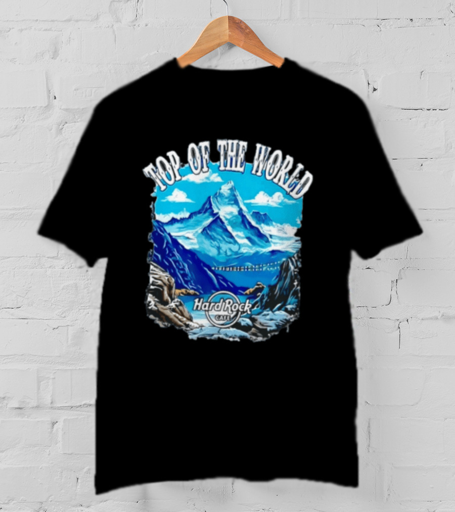 Top Of The World Hard Rock Cafe Snowy Mountain Peak Blue Sky T-Shirt