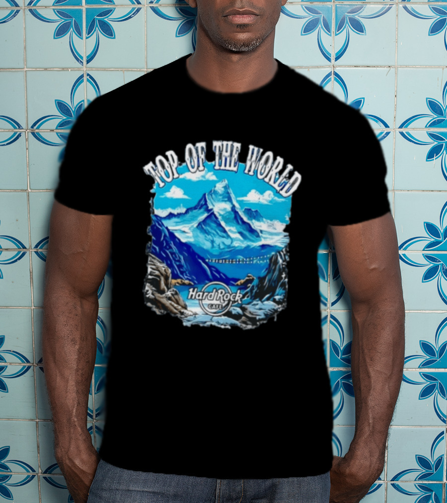 Top Of The World Hard Rock Cafe Snowy Mountain Peak Blue Sky T-Shirt