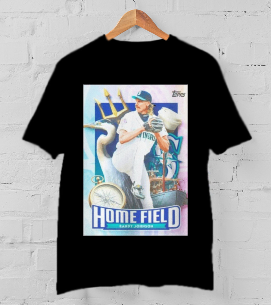 Randy Johnson Seattle Mariners Topps Home Field Baseball Card Mariners T-Shirt