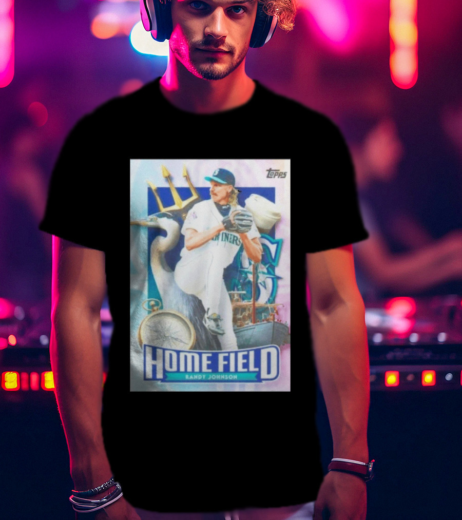 Randy Johnson Seattle Mariners Topps Home Field Baseball Card Mariners T-Shirt