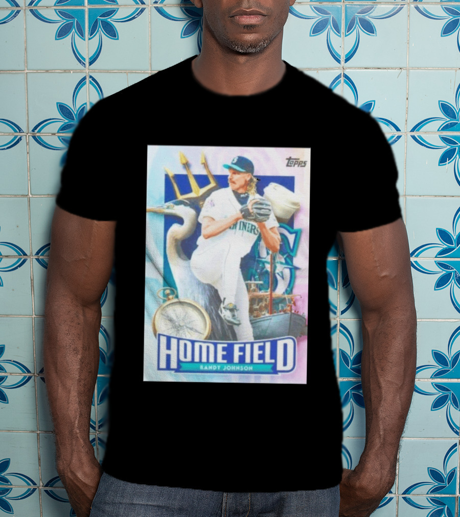 Randy Johnson Seattle Mariners Topps Home Field Baseball Card Mariners T-Shirt