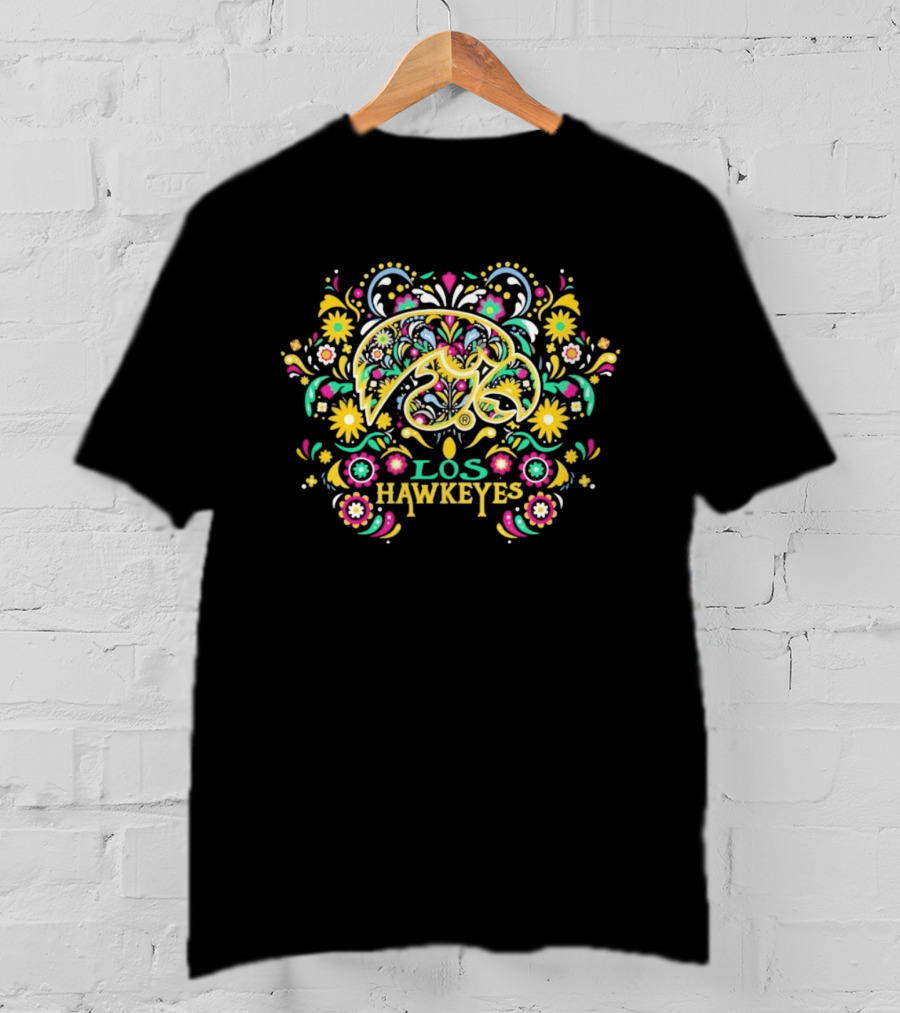 Iowa Hawkeyes Los Hawkeyes Dia De Los Muertos Floral NCAA 2026 T-Shirt